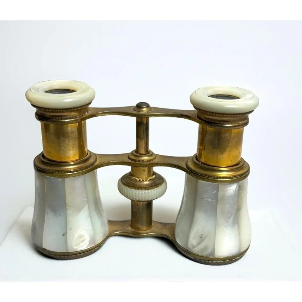 Antique Mother-Of-Pearl & Brass Opera Glasses Binoculars